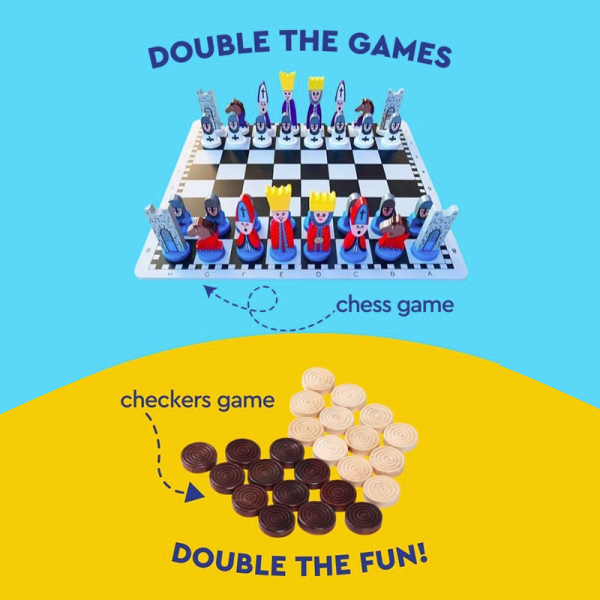 3159_11_1698645932.png Children's Wooden Chess Set | Educational & Fun Strategy Game with Cartoon Pieces
