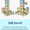 Wooden Building Blocks Castle | Creative Construction Toy for Kids - Durable & Educational