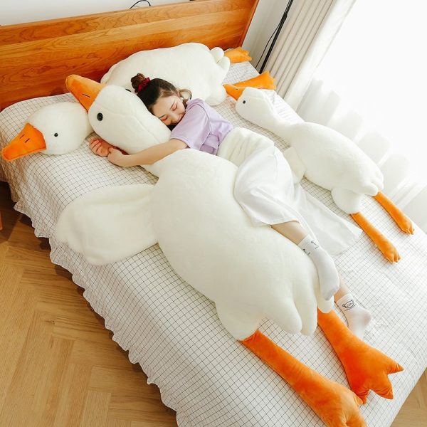 goose_6.jpg Giant White Goose Stuffed Animal Pillow | Soft Plush Duck Cushion - Cozy Sleeping Pillow