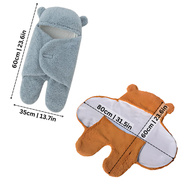 Baby Cozy Cover Teddy - Newborn Swaddle Wrap | Warm & Soft Autumn-Winter Essentials for Newborns