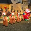 Inflatable Santa Claus on Reindeer - 12ft Long with LED Lights | Festive Outdoor Christmas Decor
