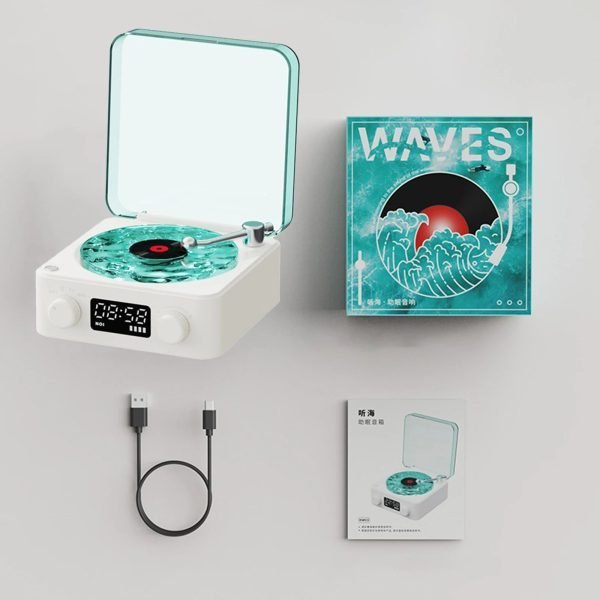 Bluetooth Vinyl Record Player with Retro Design and Built-in Speakers for Music Lovers and Home Decor