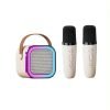 Bluetooth Karaoke Machine – Portable PA System 5.3 with 1-2 Wireless Microphones for Home Singing & Kids’ Gifts