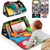 S4b69af432c524f6cbff0dd6fdf50bff6c.jpg Crinkle Cloth Book for Newborns - Sensory Tummy Time Mirror Toy for Infants 0-3 Months - Brain Development & Visual Stimulation