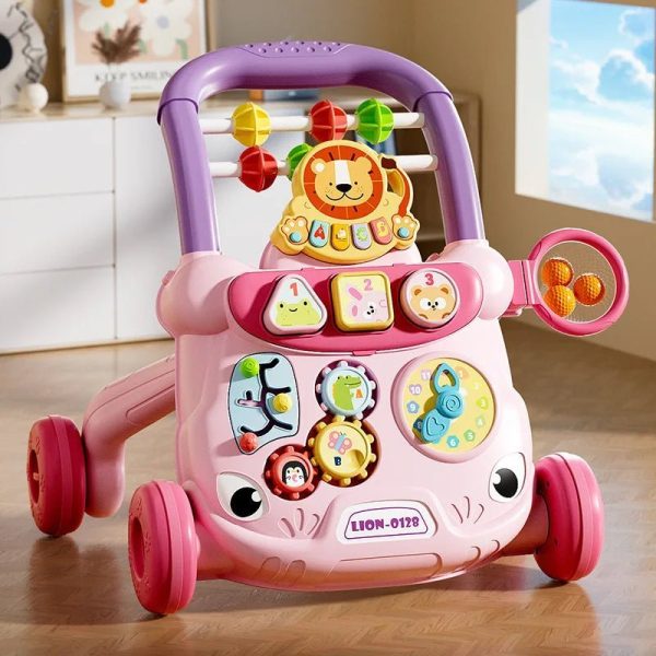 Multi-Function Baby Push Walker Toy - Early Learning Sit-Stand Activity Walker for Infants & Toddlers - Anti-Rollover Design