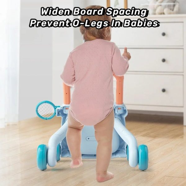 Multi-Function Baby Push Walker Toy - Early Learning Sit-Stand Activity Walker for Infants & Toddlers - Anti-Rollover Design