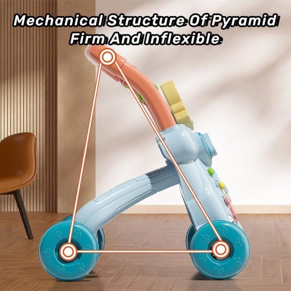 Multi-Function Baby Push Walker Toy - Early Learning Sit-Stand Activity Walker for Infants & Toddlers - Anti-Rollover Design