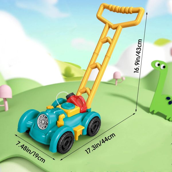 Automatic Soap Bubble Machine Gun Trolley Cart for Kids - Electric Outdoor Lawn Mower Bubble Blower for Parties & Games