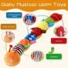 Musical Caterpillar Baby Rattle Plush Toy - Interactive Sensory Educational Gift for Newborns & Toddlers