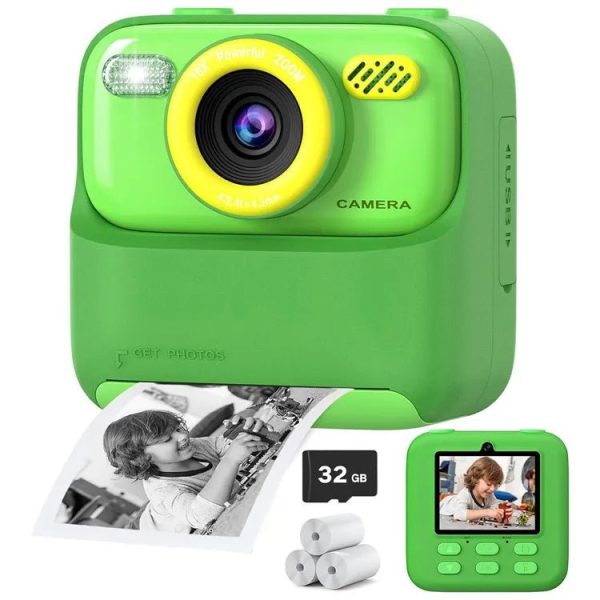Dual-Lens Selfie Camera – 1080P HD Digital Camera for Kids with Instant Print & 32GB – Birthday & Christmas Gift