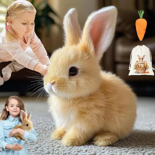 Interactive Realistic Bunny Toy - Jumping, Twitching Ears, and Shaking Action for Kids