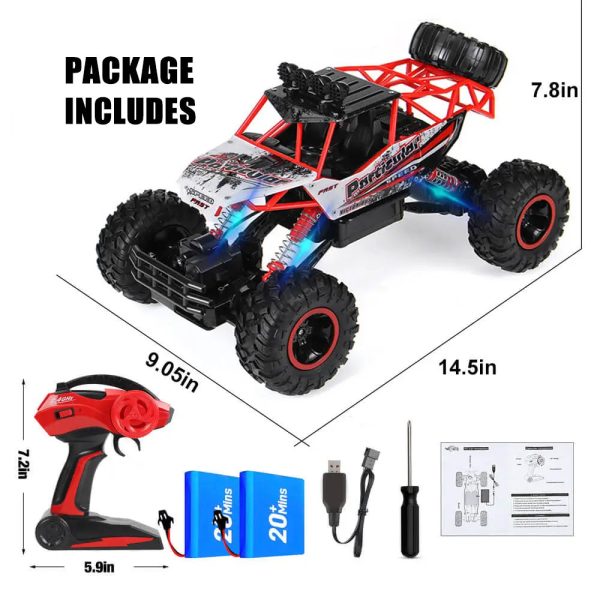 1/12 Remote Control 4x4 Monster Truck | Off-Road, Shockproof & Perfect for Kids Racing on Mud, Rocks, Sand & Grass