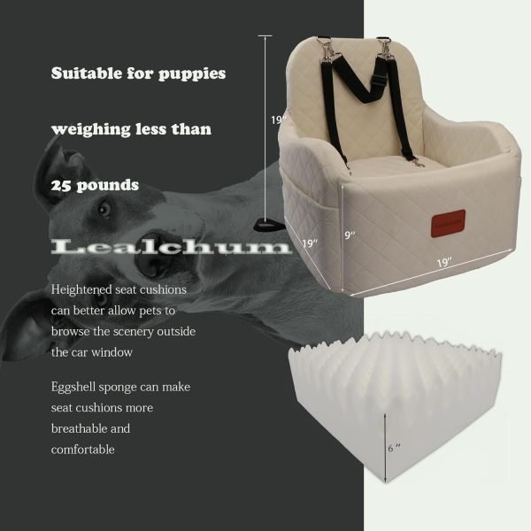 71FDYsjfwcL._AC_SL1500.jpg Dog Booster Car Seat | Memory Foam, Adjustable Safety Leashes & Easy to Clean for Small & Medium-Sized Dogs