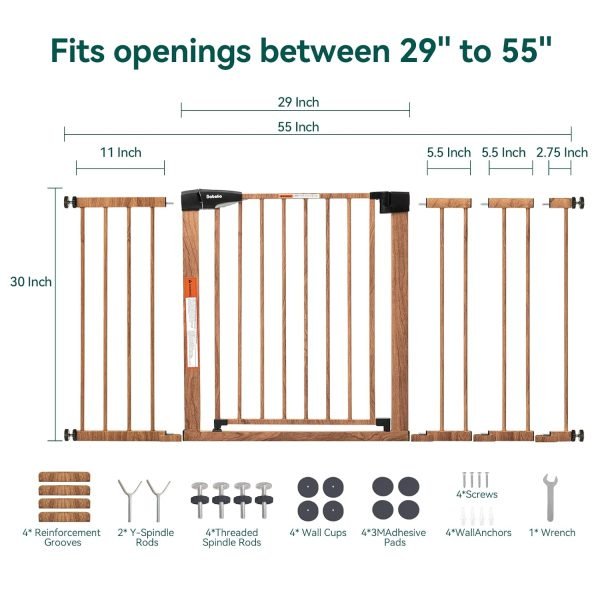 PressGuard P7 | Expandable Baby Gate for Stairs No Drill Pressure Mounted