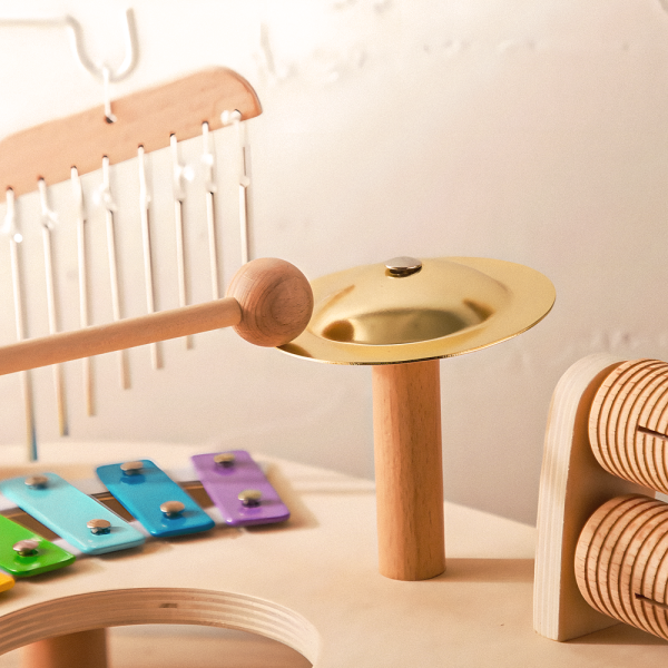 Tiny Percussionist Music Set | Child-Safe Wooden Drum, Xylophone & Cymbals for Early Musical Exploration