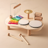Tiny Percussionist Music Set | Child-Safe Wooden Drum, Xylophone & Cymbals for Early Musical Exploration