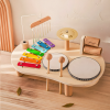Tiny Percussionist Music Set | Child-Safe Wooden Drum, Xylophone & Cymbals for Early Musical Exploration
