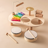 Tiny Percussionist Music Set | Child-Safe Wooden Drum, Xylophone & Cymbals for Early Musical Exploration