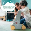 Wooden Baby Push Walker with Activity Center | Non-Slip Wheels & Educational Toys