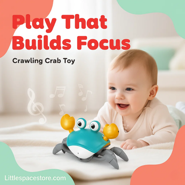 Crawling Crab Toy for Babies | Smart Infrared Sensors & Safe Non-Toxic Design for Tummy Time and Motor Skill Development