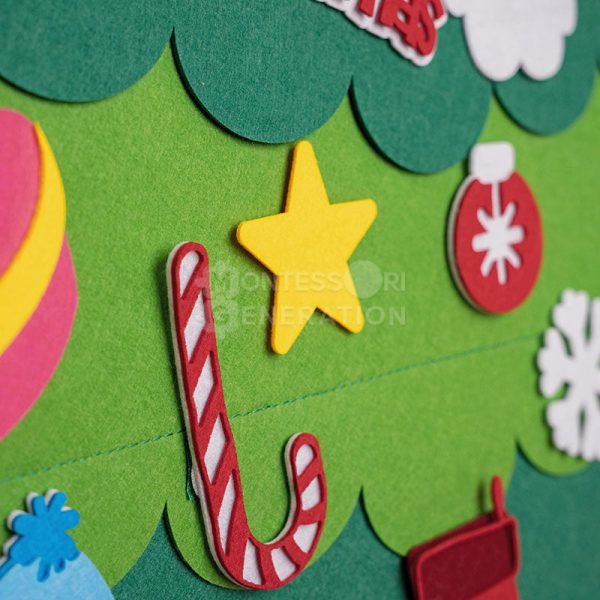 Christmas Tree | Durable Felt Fabric with 25 Ornaments for Creative Play and Skill Development for Kids 1+