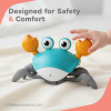 Crawling Crab Toy for Babies | Smart Infrared Sensors & Safe Non-Toxic Design for Tummy Time and Motor Skill Development