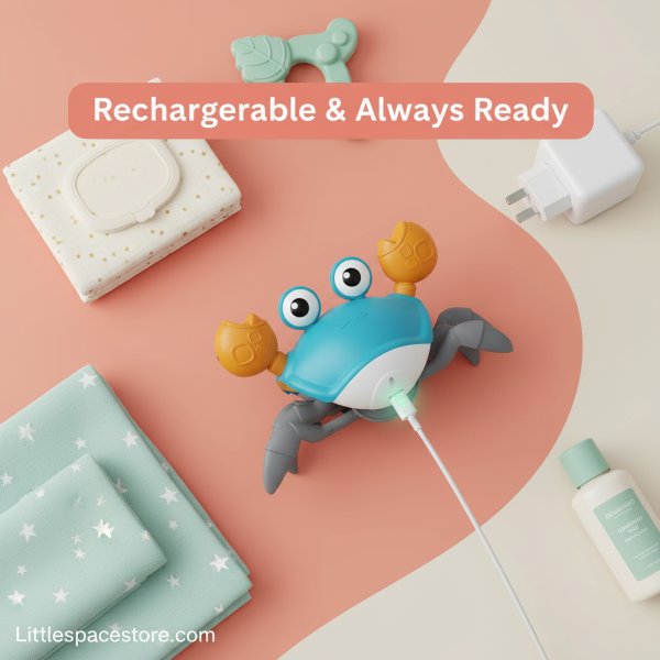 Crawling Crab Toy for Babies | Smart Infrared Sensors & Safe Non-Toxic Design for Tummy Time and Motor Skill Development