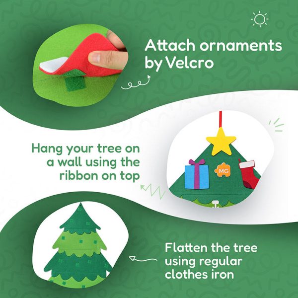 Christmas Tree | Durable Felt Fabric with 25 Ornaments for Creative Play and Skill Development for Kids 1+