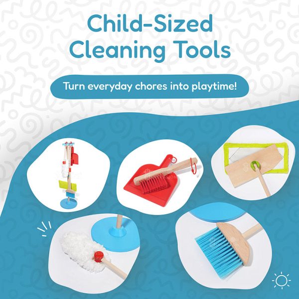 infographic-cleaning-set-1.jpg Cleaning Set | Eco-Friendly Wooden Tools for Kids Aged 3+ to Develop Responsibility and Motor Skills