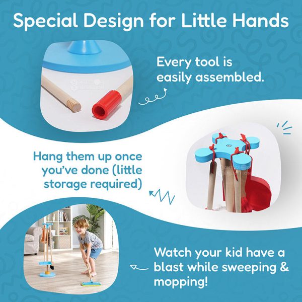 infographic-cleaning-set-2.jpg Cleaning Set | Eco-Friendly Wooden Tools for Kids Aged 3+ to Develop Responsibility and Motor Skills