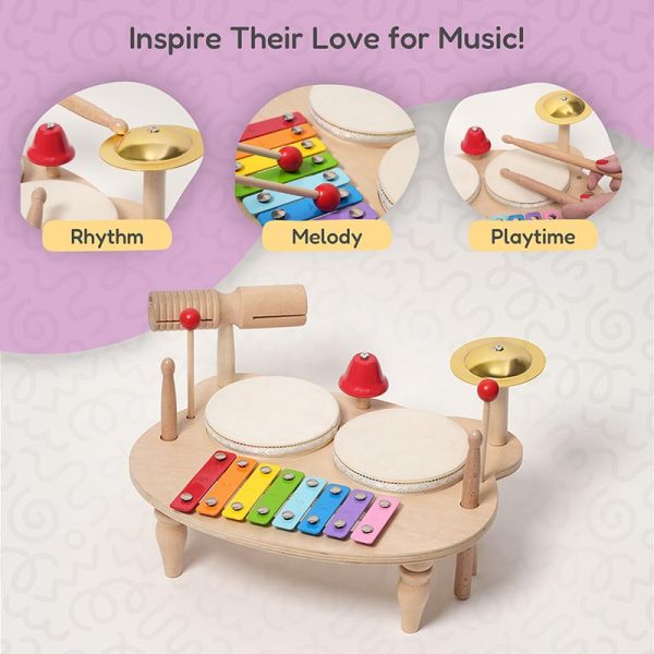 infographic-percussion-set-2.jpg Percussion Set | Eco-Friendly Wooden Instruments for Kids Aged 3+ to Boost Creativity and Motor Skills