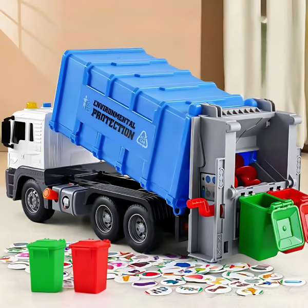 Blue_7d357eae-fa9a-4ca5-b948-31a550586ec9.png Interactive Garbage Truck Toy | Realistic Sounds, Lights & Engaging Play for Kids Aged 3-5 Years