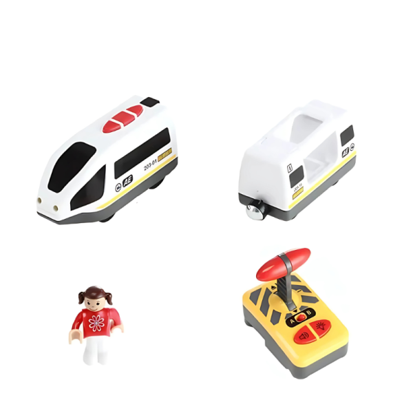 BulletTrain.png Remote-Controlled Wooden Train | Battery-Powered, Easy Control & Inspires Imagination for Kids Aged 3-5 Years