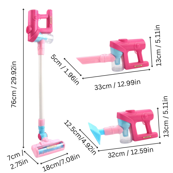 Realistic Toy Vacuum Cleaner | Interactive Lights & Sounds for Kids Aged 3-5, Encourages Role Play and Hands-On Learning