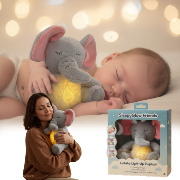 Weighted Sensory Elephant Stuffed Animal | Rhythmic Breathing Motion, Calming Music & 4-Mode Soother for Anxiety Relief