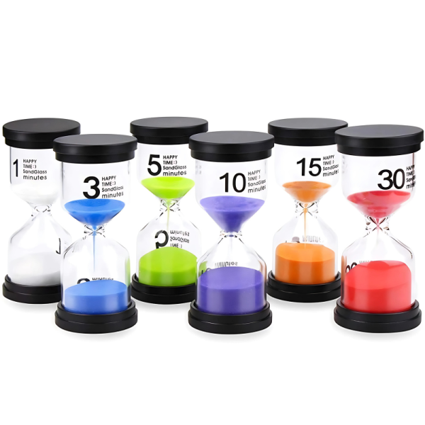 Set_422eb4b0-628c-4acc-8cf8-193a8c25f3ef.png Colorful Hourglass Sand Timers | Visual Learning Aid for Fun Time Management & Educational Activities for Kids 3-5+ Years