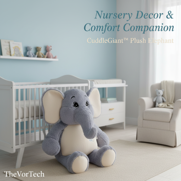 Giant Plush Elephant Appease Doll | Extra Large Soft Bed Pillow Cushion & Huggable Stuffed Animal up to 38.6 inches