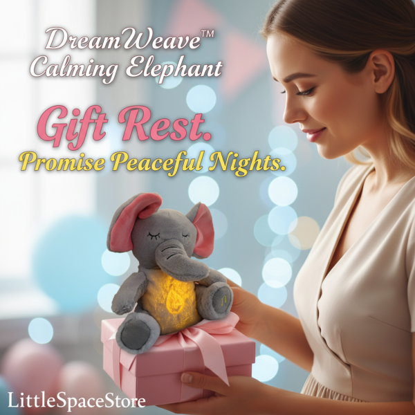 Weighted Sensory Elephant Stuffed Animal | Rhythmic Breathing Motion, Calming Music & 4-Mode Soother for Anxiety Relief