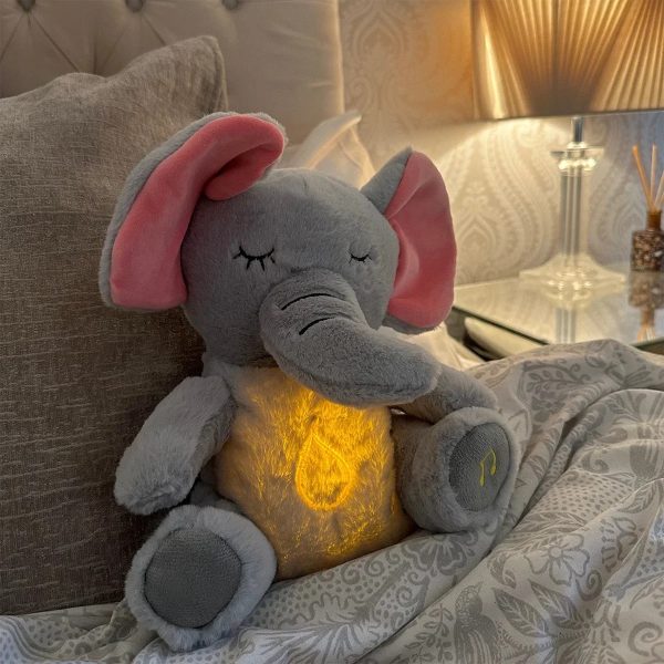 Weighted Sensory Elephant Stuffed Animal | Rhythmic Breathing Motion, Calming Music & 4-Mode Soother for Anxiety Relief